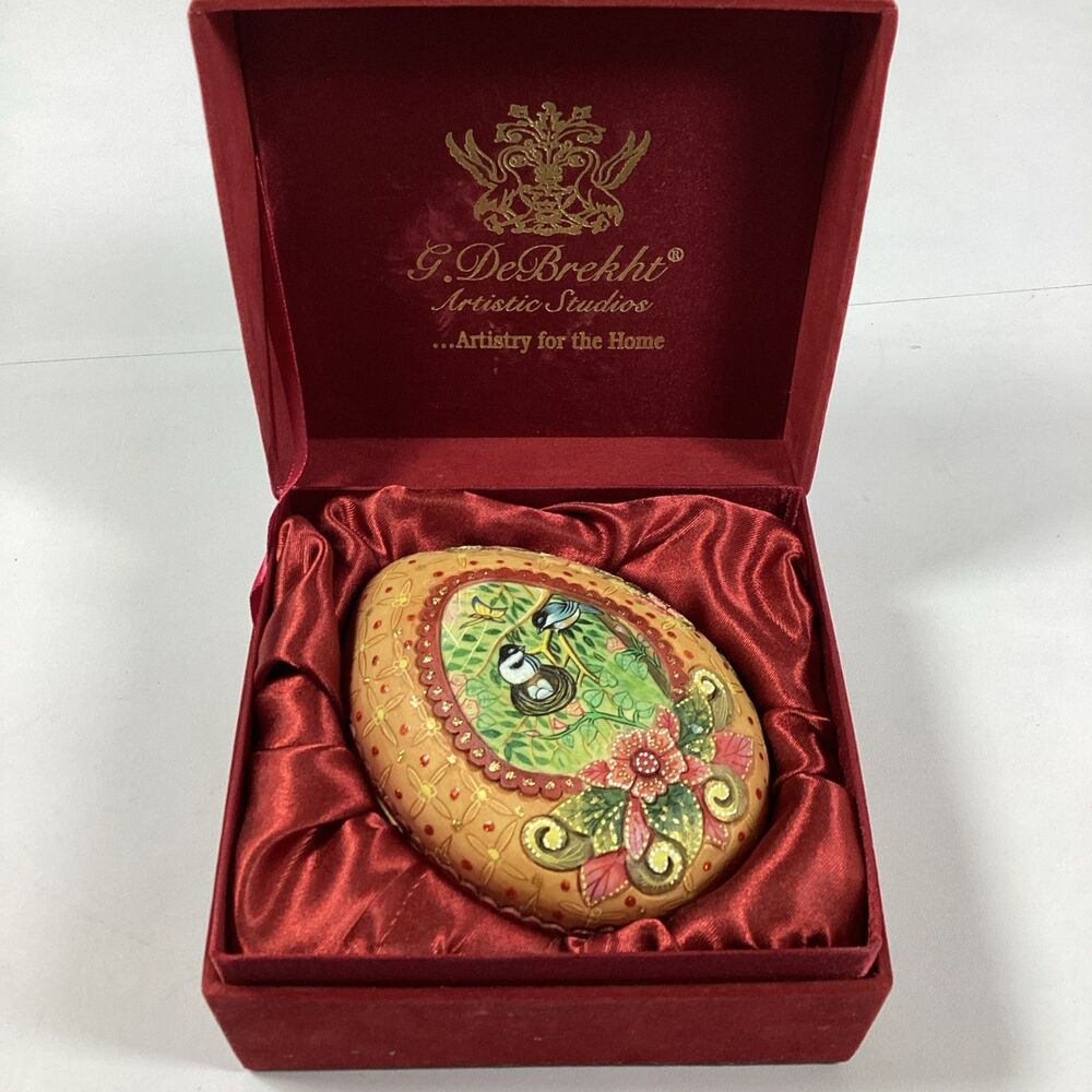 G DeBrekht Studios Blue Birds Trinket Box Original Box Magnetic